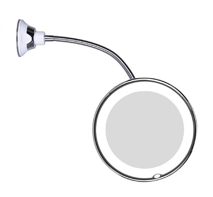 ReflectFlex LED Magnifying Mirror with Flexible Gooseneck | 10x Magnification | Daylight LED | Cosmetic Mirror