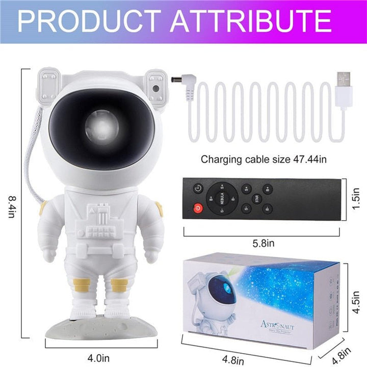 Galaxy Star Projector Night Light - Astronaut Theme Room Decor, Starry Sky Lamp for Bedroom Decoration and Unique Gift Idea
