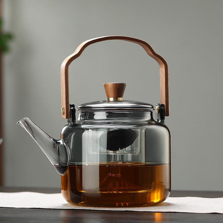BowLift | Grijzen Teekanne | Wood &amp; Glass, Tea Maker