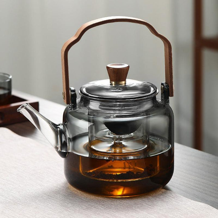 BowLift | Grijzen Teekanne | Wood &amp; Glass, Tea Maker