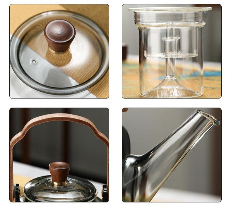 BowLift | Grijzen Teekanne | Wood &amp; Glass, Tea Maker