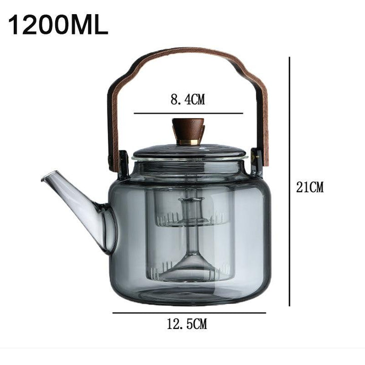 BowLift | Grijzen Teekanne | Wood &amp; Glass, Tea Maker