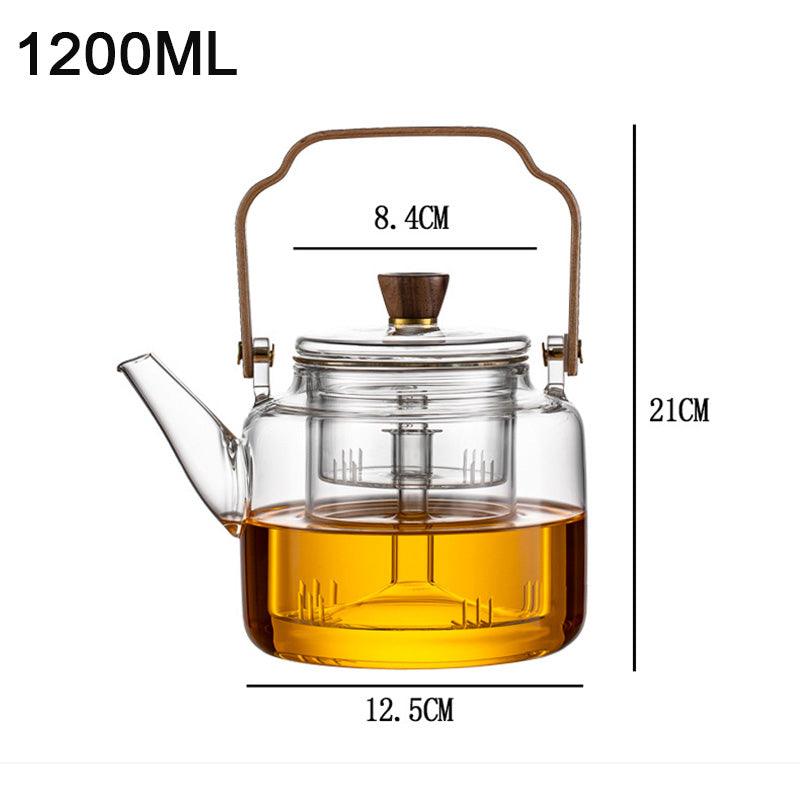 BowLift | Grijzen Teekanne | Wood &amp; Glass, Tea Maker