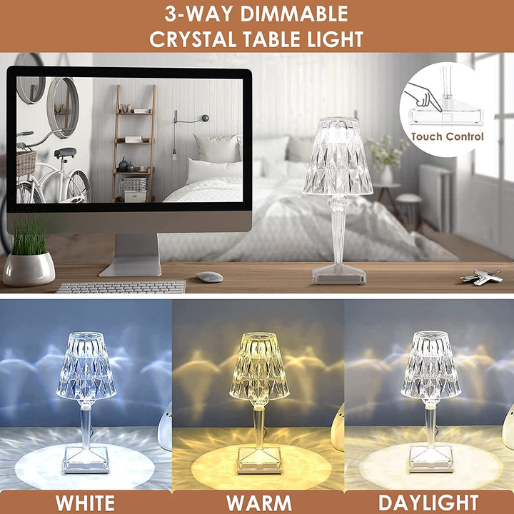 CrystaLamp - LED Table Lamp made of Diamond Crystal