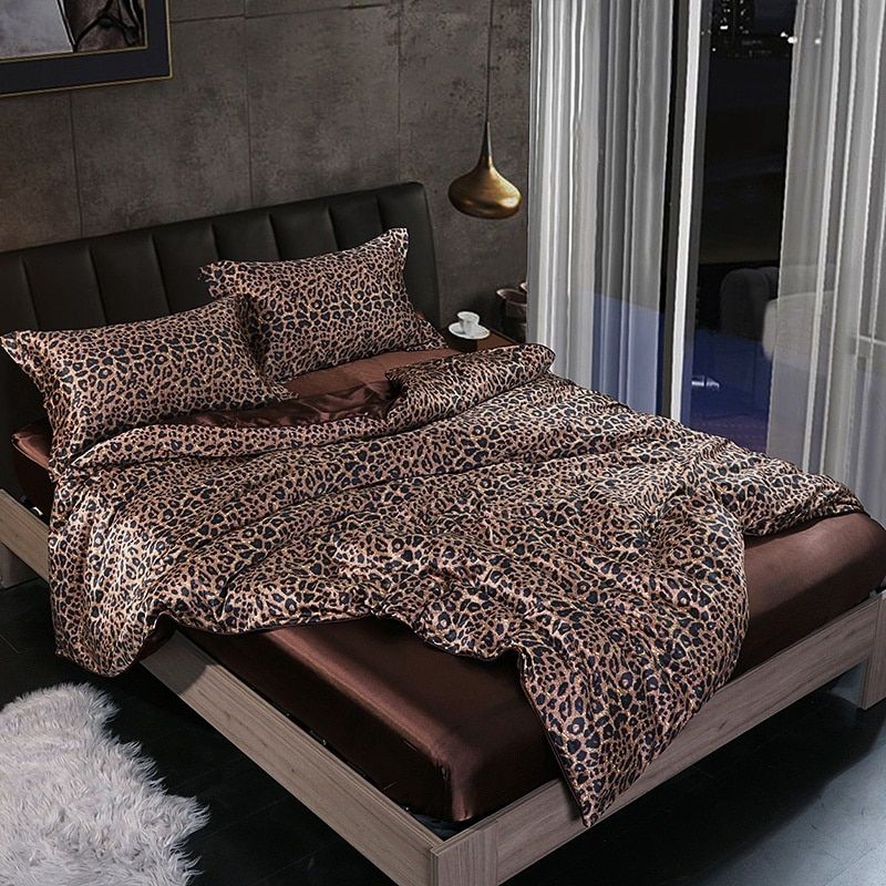 Silk/Satin Bed Linen Duvet Cover Luxury Set (2x Pillowcase, 1x Fitted Sheet, 1x Duvet)