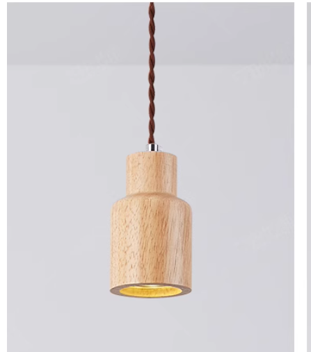 Scandinavian Wooden Pendant Light – Minimalist Design for Living Room and Bedroom | Natural Wood Look