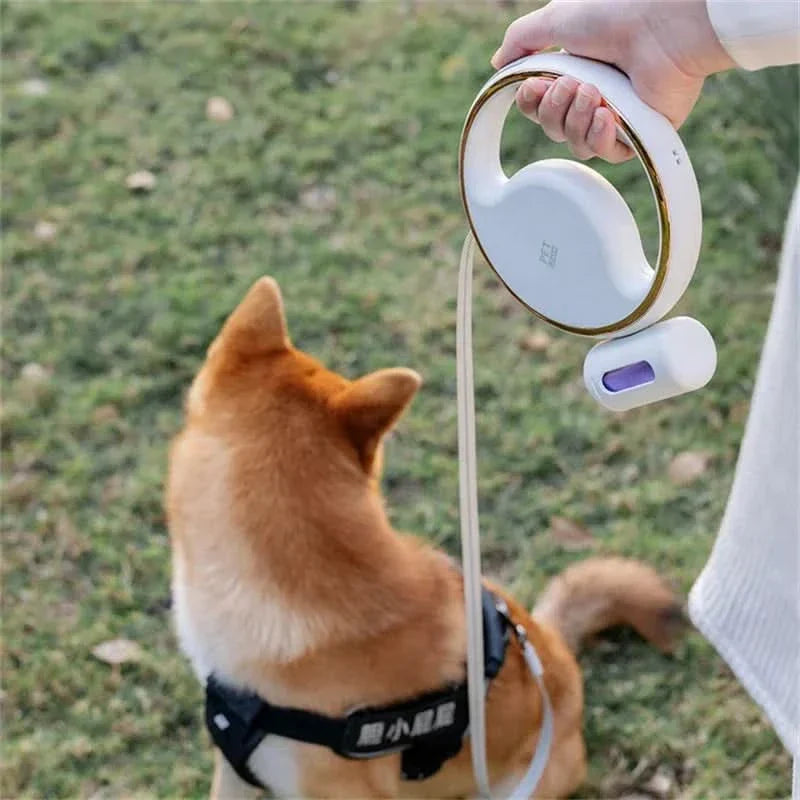 BowLift | AutoLeash Light – Automatic Dog Leash with LED &amp; Poop Bag Holder for Safe Walks
