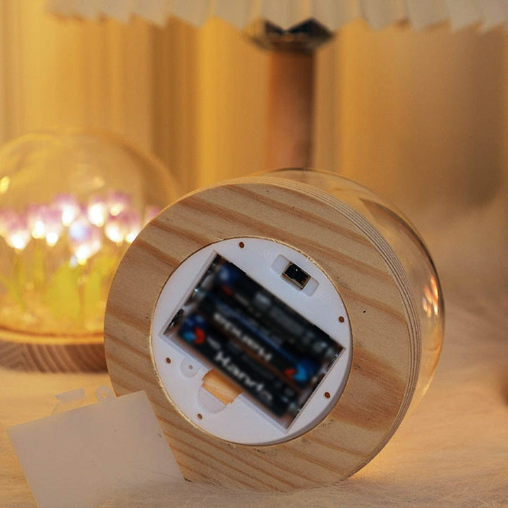 Tulip Night Light LED on Batteries – Soothing Wireless Light for Bedroom and Kids Room |