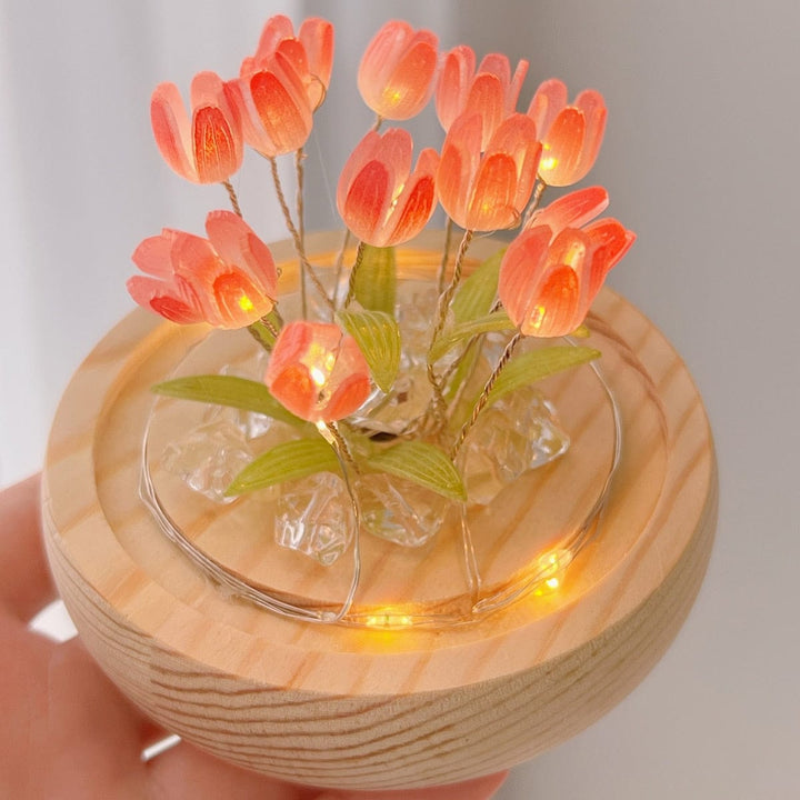 Tulip Night Light LED on Batteries – Soothing Wireless Light for Bedroom and Kids Room |