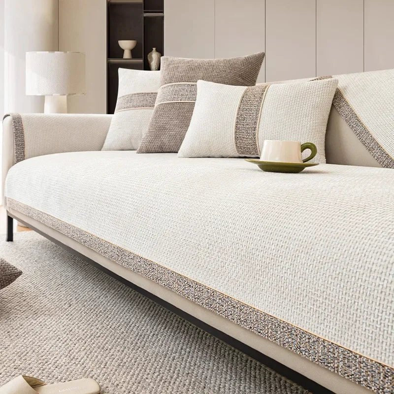LinenLux Sofa Cover – Elegant Linen Look Protection for Clean and Stylish Living Rooms