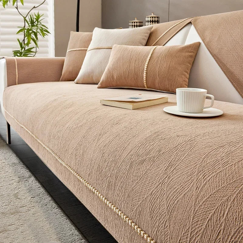 LinenLux Sofa Cover – Elegant Linen Look Protection for Clean and Stylish Living Rooms