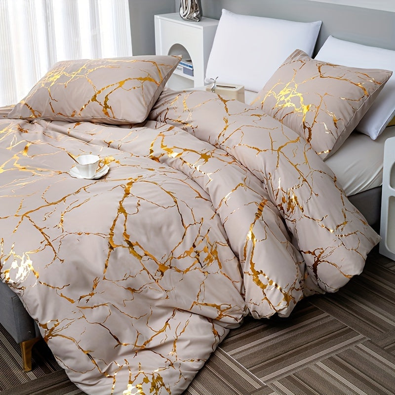 Marble Print Luxury Duvet Cover Set