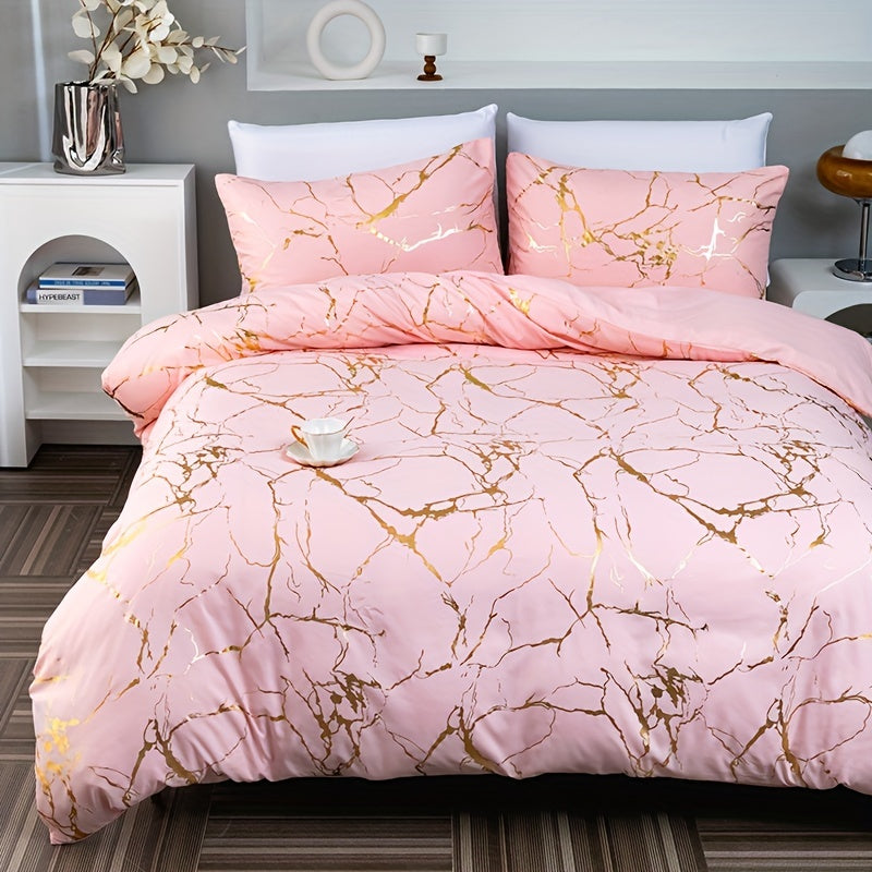 Marble Print Luxury Duvet Cover Set