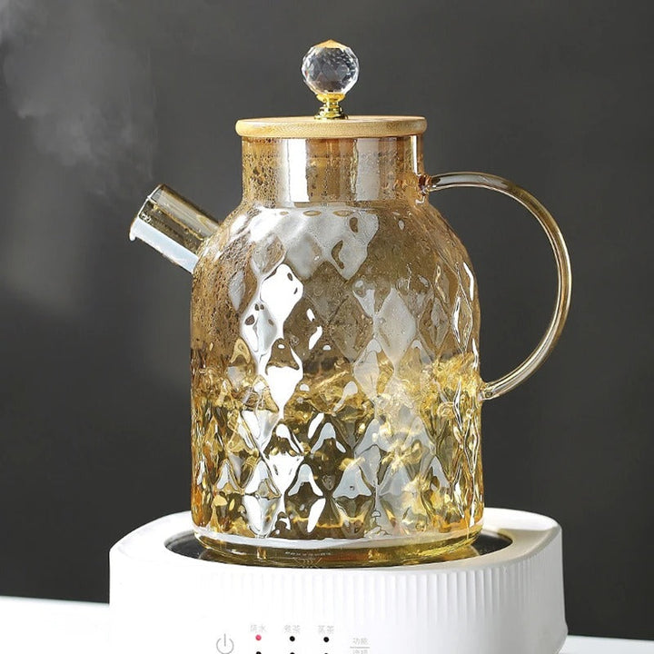 BowLift | Classic Crystal Teapot | Glass &amp; Wood