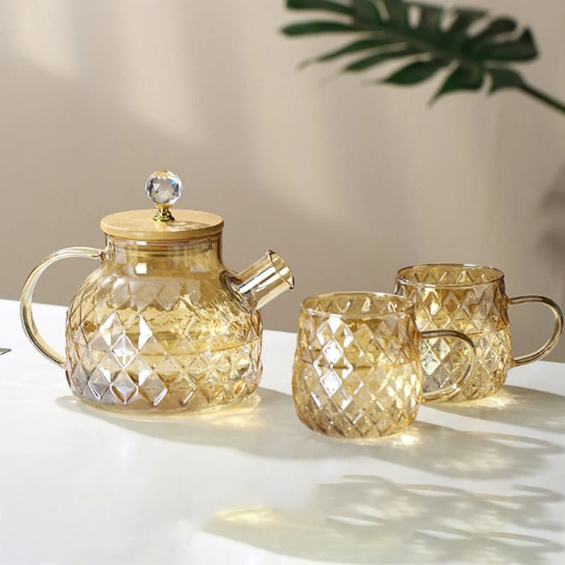BowLift | Classic Crystal Teapot | Glass &amp; Wood
