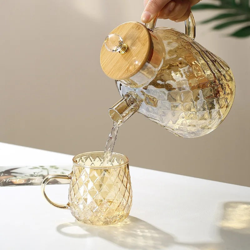 BowLift | Classic Crystal Teapot | Glass &amp; Wood