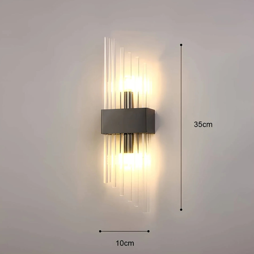 Wall lamp with crystal decoration