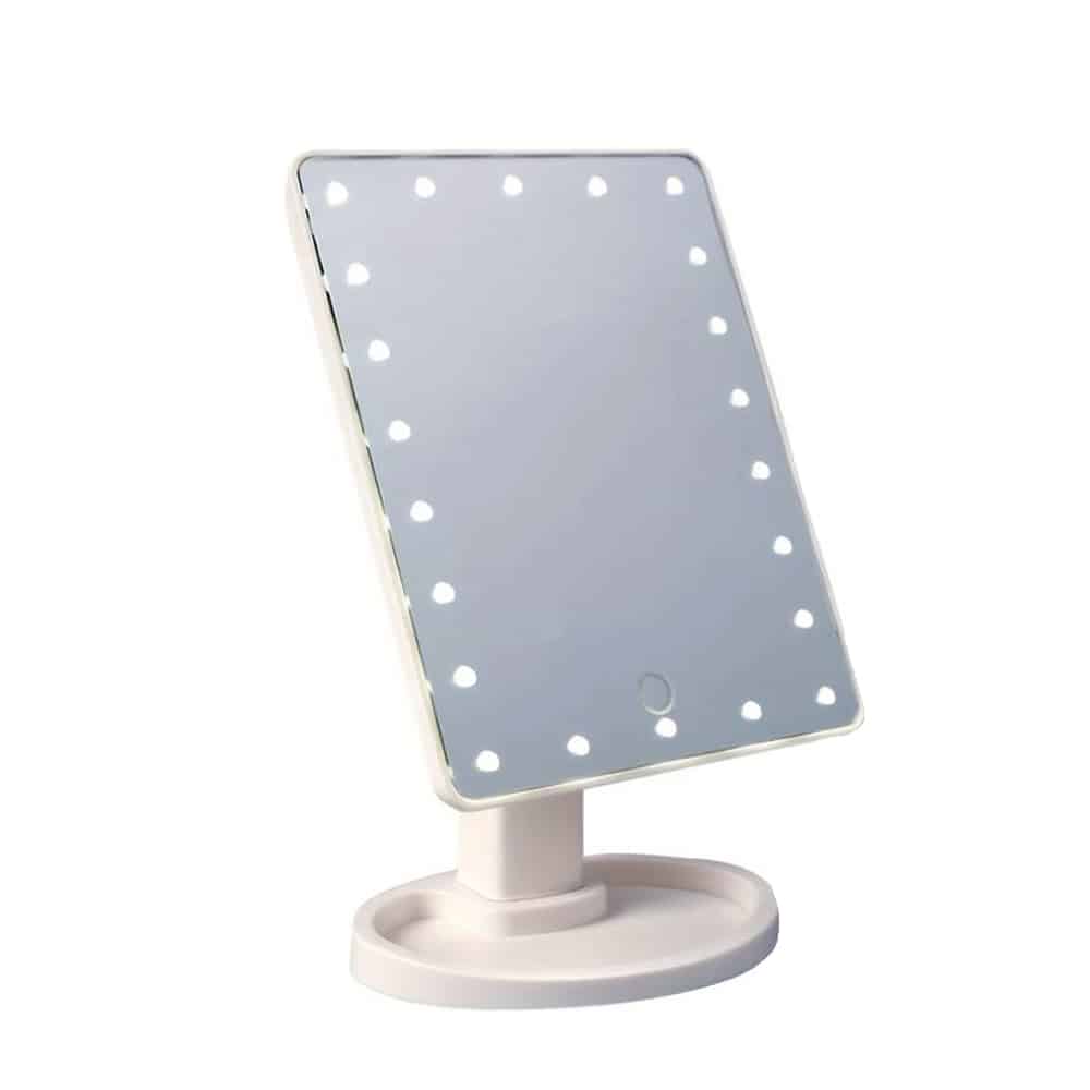 Makeup mirror with LED light and touch screen |