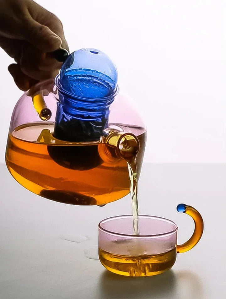 BowLift | Color Bloom Glass Teapot &amp; Cup Set