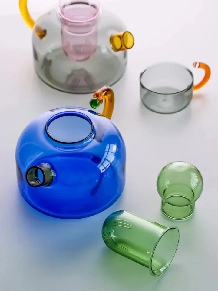 BowLift | Color Bloom Glass Teapot &amp; Cup Set