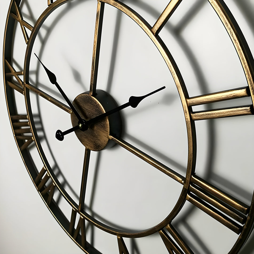 BowLift | Roman Numerals Iron Art Wall Clock