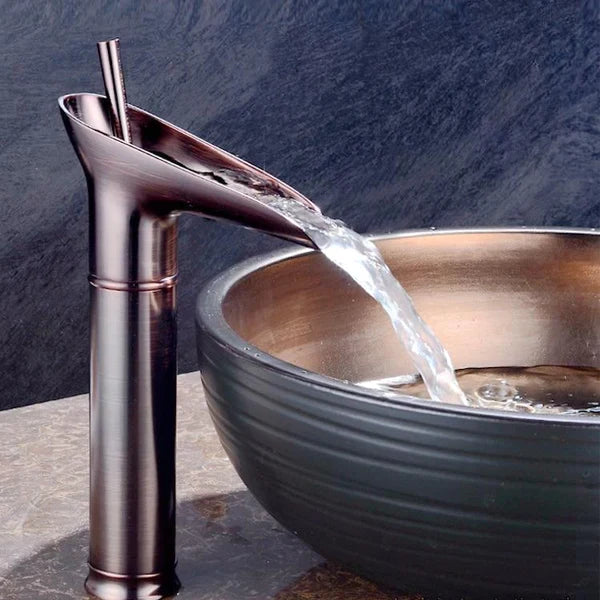 BowLift | Waterfall Antique Faucet Bathroom Sink Faucet Brass Sink Mixers