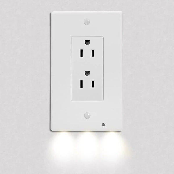Pack 4x LED Night Light Outlet Cover | Energy-Efficient, Automatic Sensor &amp; Safe for Kids&