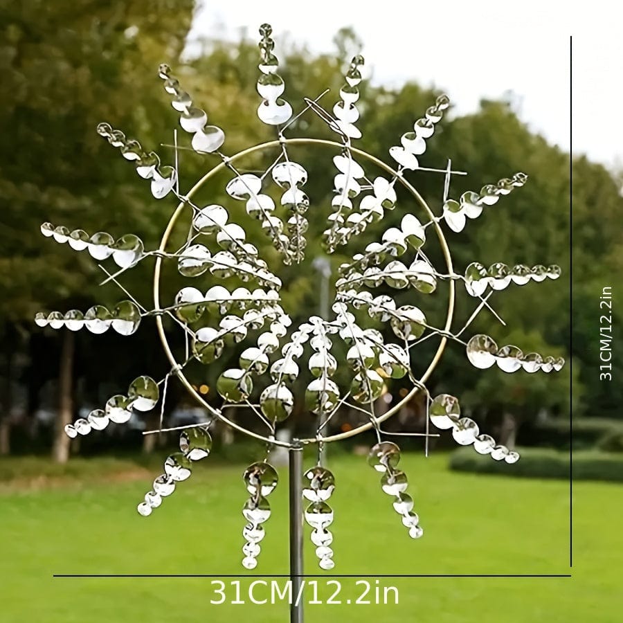 BowLift | 1 Piece Magical Metal Windmill, 3D Metal Outdoor Wind Chime for Yard and Garden, Unique Metal Kinetic Wind Sculptures &amp; Wind Chime, Wind Catcher Metal Outdoor Lawn Terrace Decoration Wind Sculpture