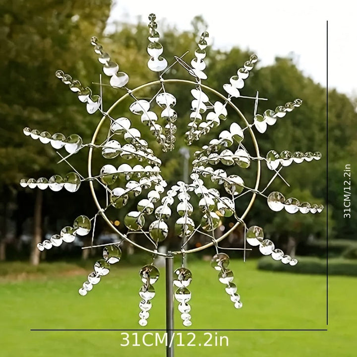 BowLift | 1 Piece Magical Metal Windmill, 3D Metal Outdoor Wind Chime for Yard and Garden, Unique Metal Kinetic Wind Sculptures &amp; Wind Chime, Wind Catcher Metal Outdoor Lawn Terrace Decoration Wind Sculpture