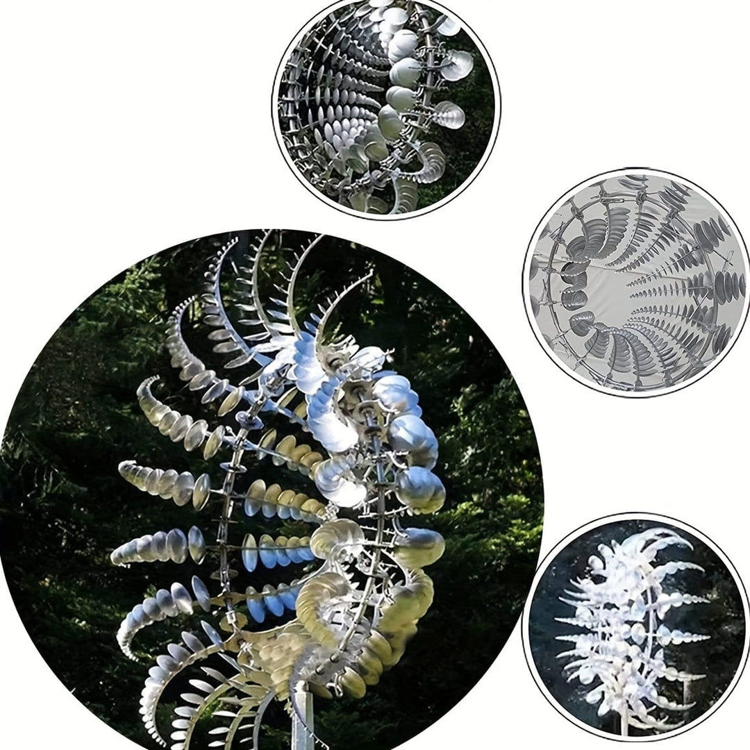 BowLift | 1 Piece Magical Metal Windmill, 3D Metal Outdoor Wind Chime for Yard and Garden, Unique Metal Kinetic Wind Sculptures &amp; Wind Chime, Wind Catcher Metal Outdoor Lawn Terrace Decoration Wind Sculpture