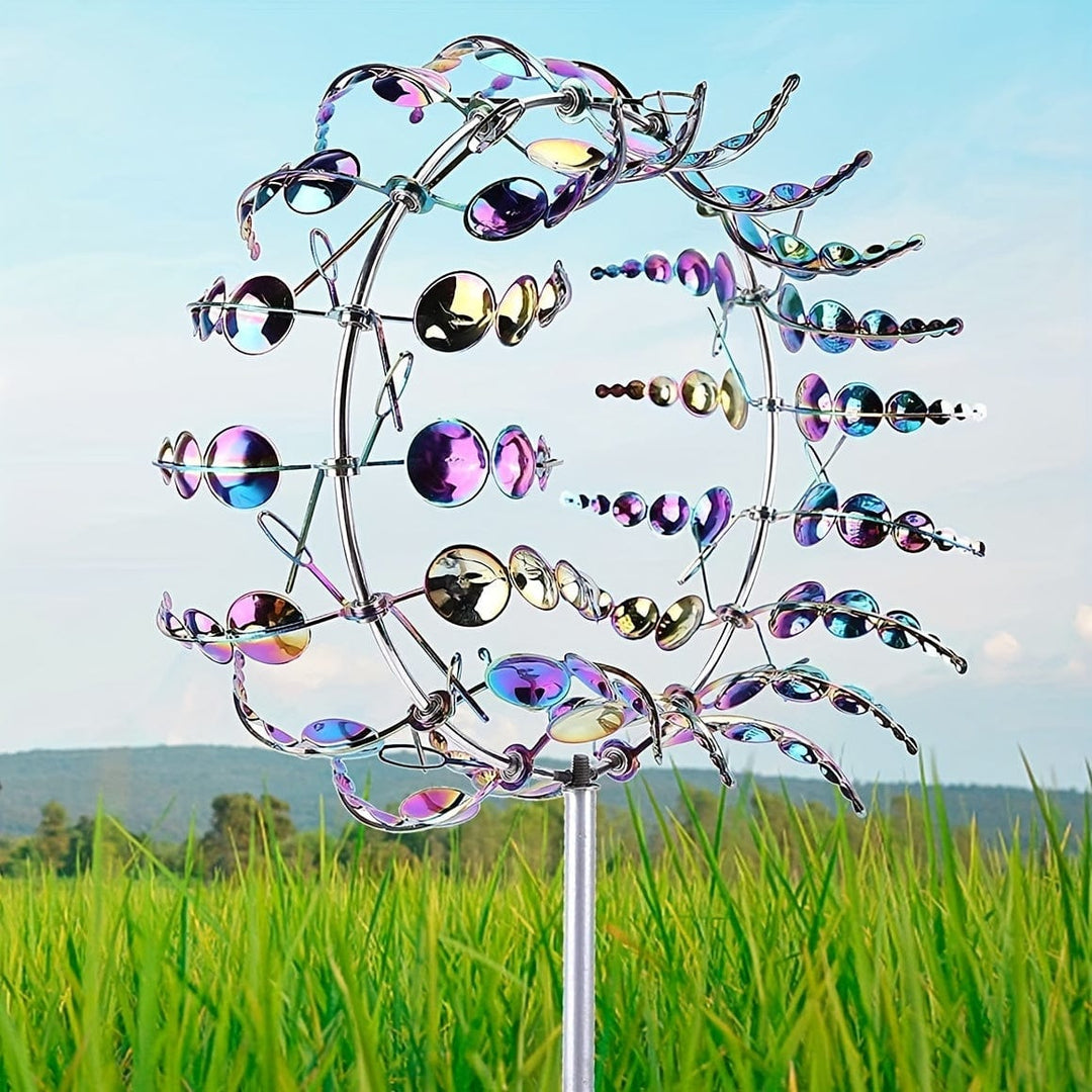 BowLift | 1 Piece Magical Metal Windmill, 3D Metal Outdoor Wind Chime for Yard and Garden, Unique Metal Kinetic Wind Sculptures &amp; Wind Chime, Wind Catcher Metal Outdoor Lawn Terrace Decoration Wind Sculpture