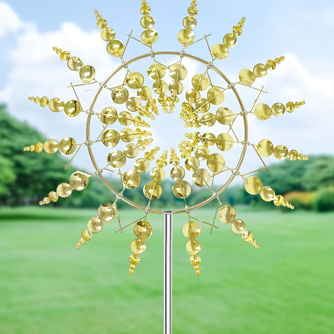 BowLift | 1 Piece Magical Metal Windmill, 3D Metal Outdoor Wind Chime for Yard and Garden, Unique Metal Kinetic Wind Sculptures &amp; Wind Chime, Wind Catcher Metal Outdoor Lawn Terrace Decoration Wind Sculpture