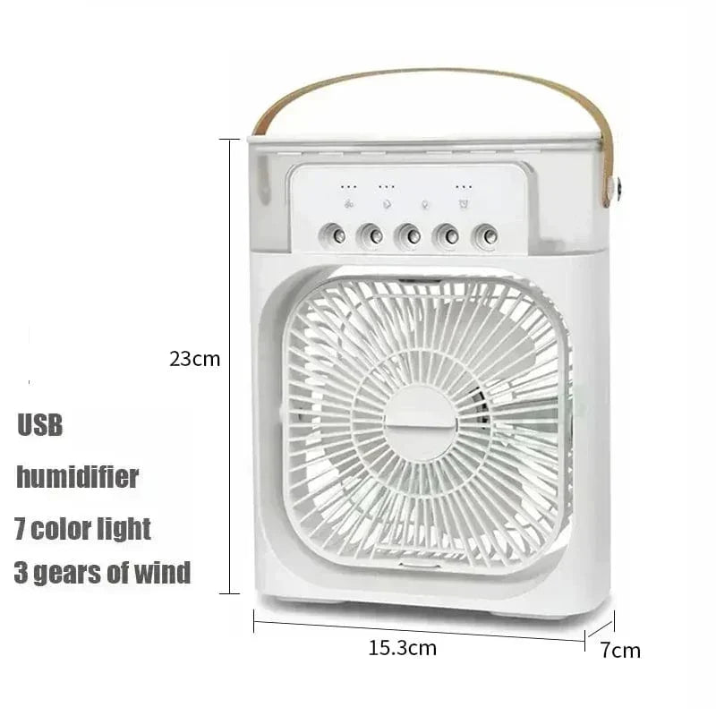 New 3 In 1 Fan Air Conditioner Household Mini Air Cooler LED Night Light Portable Humidifier Air Adjustment Fan Office Home Fan |