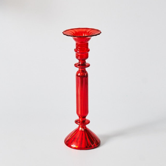 BowLift | Cherry Red Glass Stick Candle Holder &amp; Vases