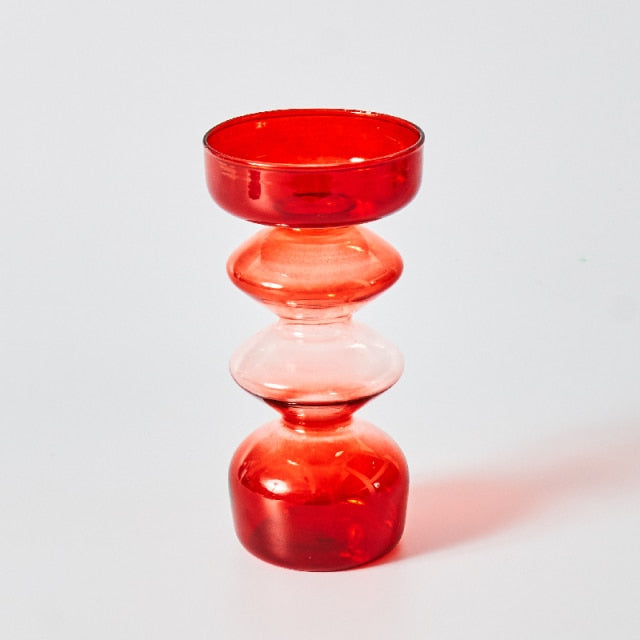 BowLift | Cherry Red Glass Stick Candle Holder &amp; Vases