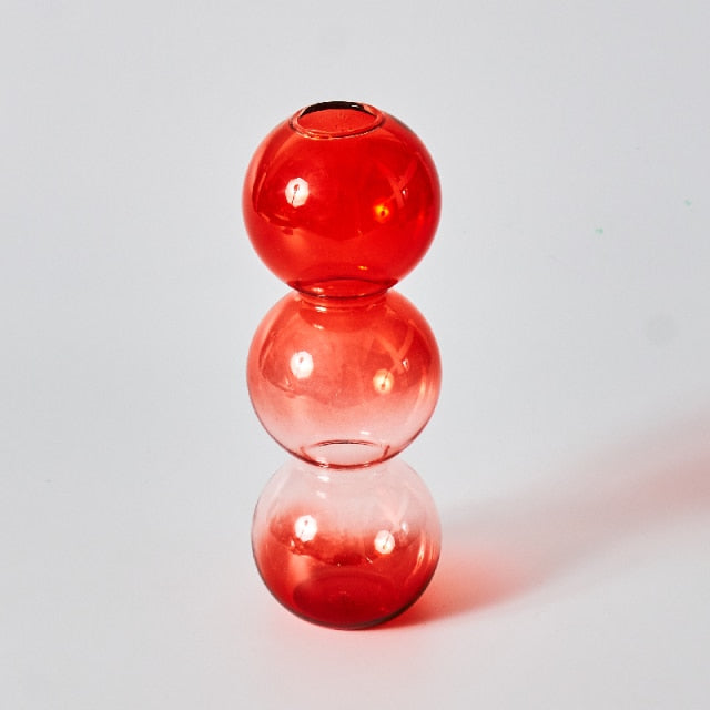 BowLift | Cherry Red Glass Stick Candle Holder &amp; Vases