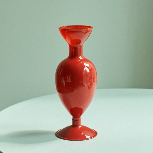 BowLift | Cherry Red Glass Stick Candle Holder &amp; Vases