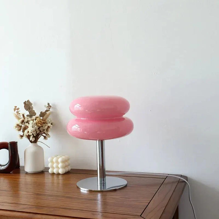 Retro Macaron Table Lamp made of coloured glass