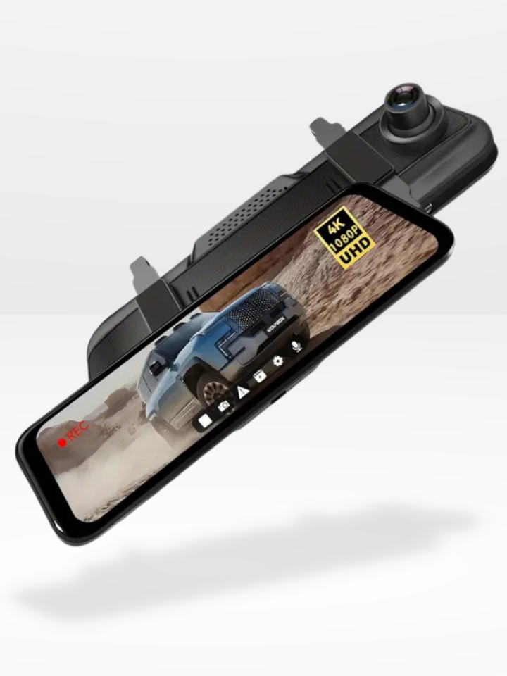 Rearview Mirror Dash Cam 4K Front &amp; Rear | CarPlay &amp; Smart Driving Assistant