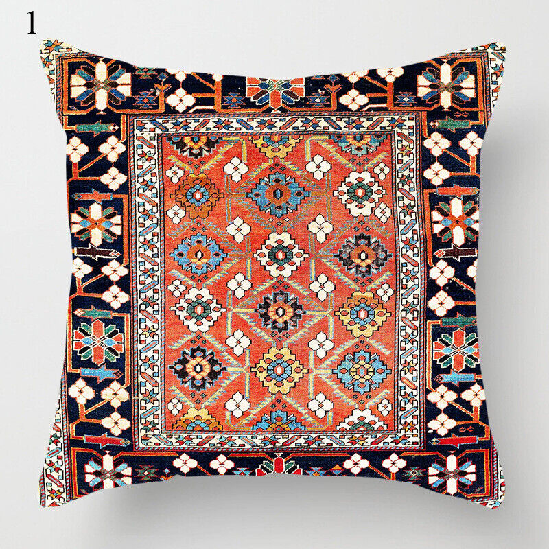 Ethnic Boho Mandala Print Linen Throw Pillow Case Sofa Cushion Cover Home Decor