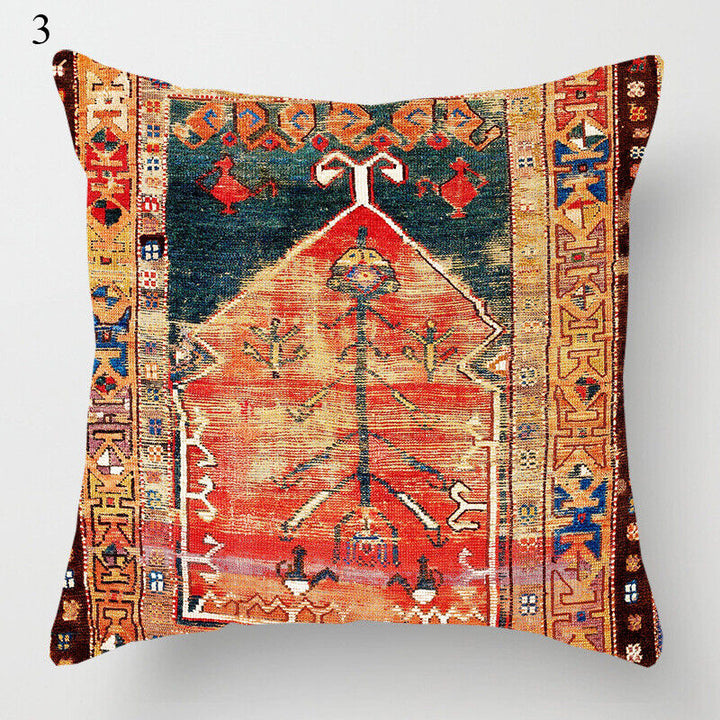 Ethnic Boho Mandala Print Linen Throw Pillow Case Sofa Cushion Cover Home Decor