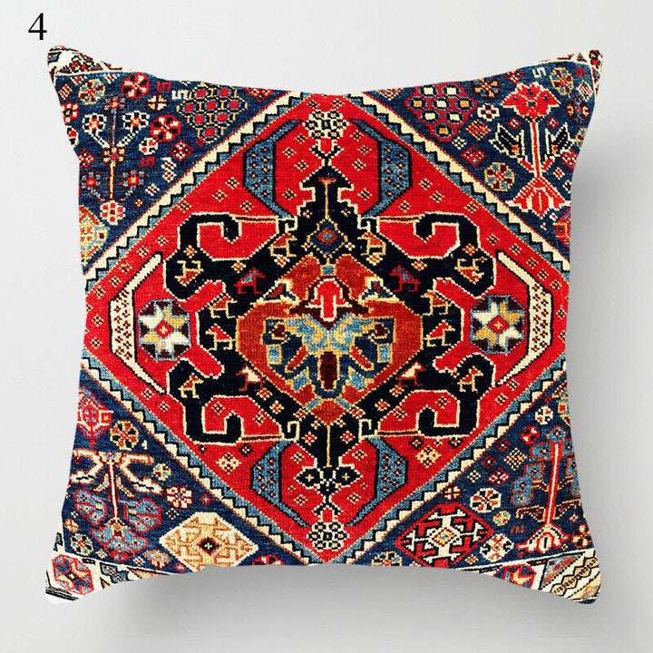 Ethnic Boho Mandala Print Linen Throw Pillow Case Sofa Cushion Cover Home Decor