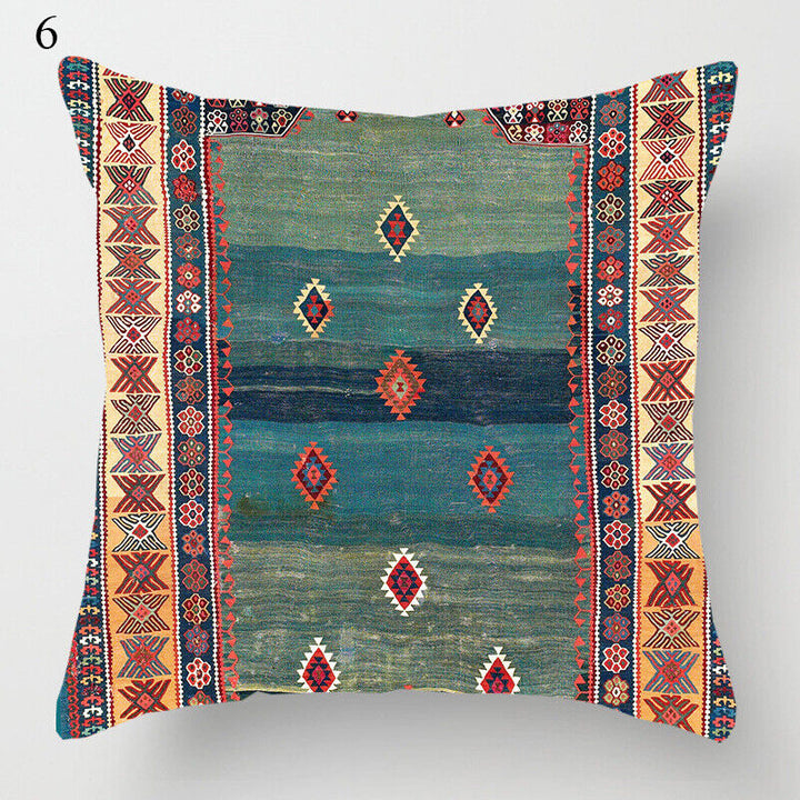 Ethnic Boho Mandala Print Linen Throw Pillow Case Sofa Cushion Cover Home Decor