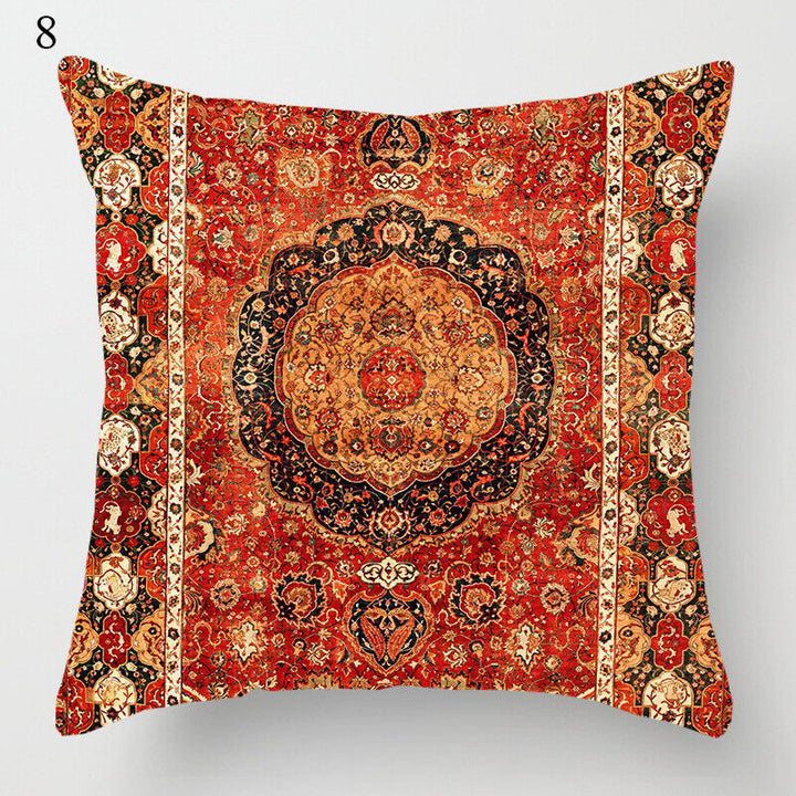 Ethnic Boho Mandala Print Linen Throw Pillow Case Sofa Cushion Cover Home Decor