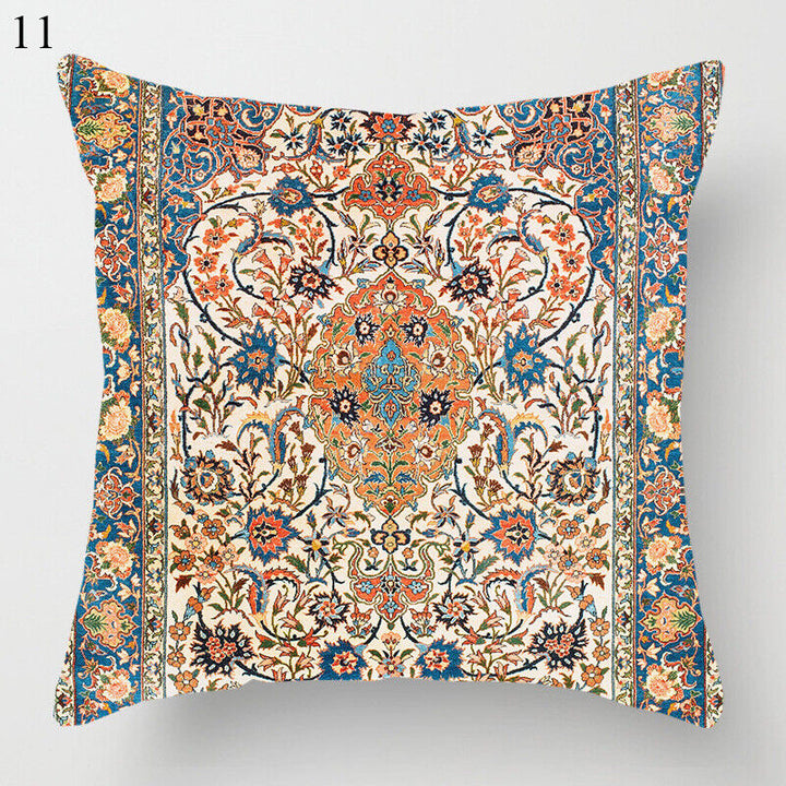 Ethnic Boho Mandala Print Linen Throw Pillow Case Sofa Cushion Cover Home Decor
