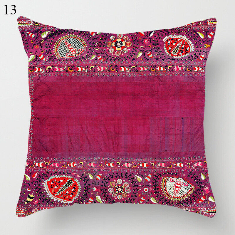 Ethnic Boho Mandala Print Linen Throw Pillow Case Sofa Cushion Cover Home Decor