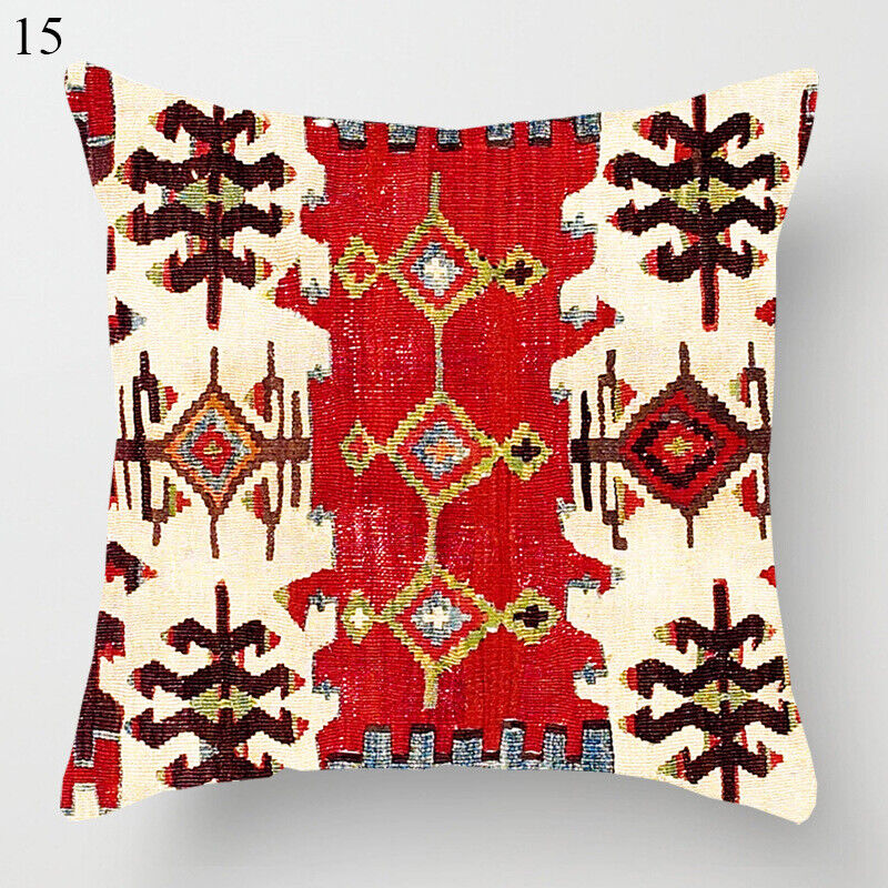 Ethnic Boho Mandala Print Linen Throw Pillow Case Sofa Cushion Cover Home Decor