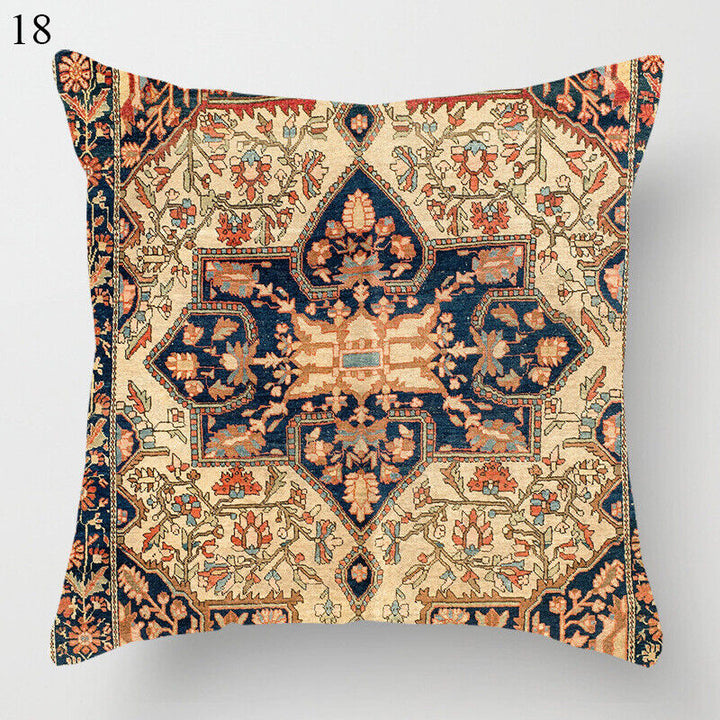 Ethnic Boho Mandala Print Linen Throw Pillow Case Sofa Cushion Cover Home Decor