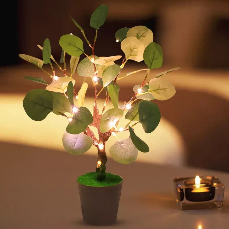 FestiGlow - Christmas glow LED night light with decorative pot