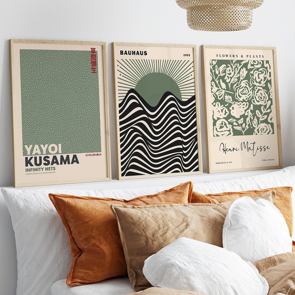 BowLift | Sage Green Matisse Yayoi Kusama Exhibition Poster